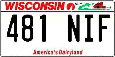 WI license plate 481NIF