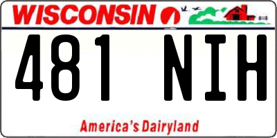 WI license plate 481NIH