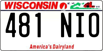 WI license plate 481NIO