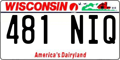 WI license plate 481NIQ
