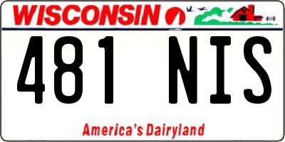 WI license plate 481NIS