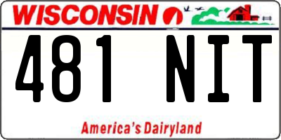 WI license plate 481NIT