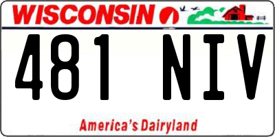 WI license plate 481NIV
