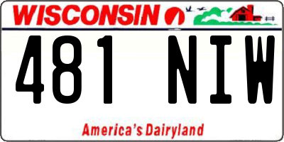 WI license plate 481NIW