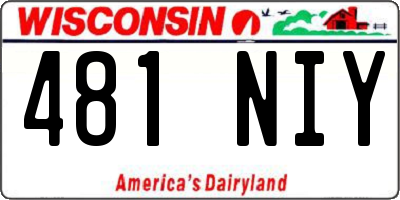 WI license plate 481NIY