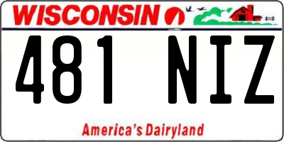 WI license plate 481NIZ