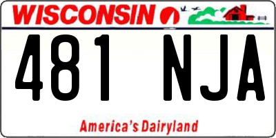WI license plate 481NJA