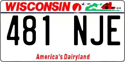 WI license plate 481NJE