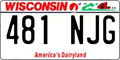 WI license plate 481NJG