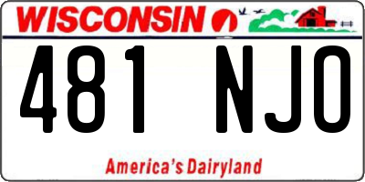WI license plate 481NJO