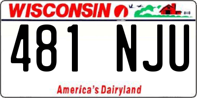 WI license plate 481NJU