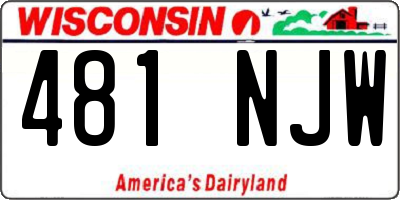 WI license plate 481NJW