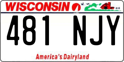 WI license plate 481NJY