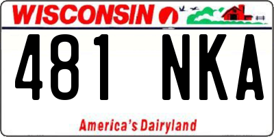 WI license plate 481NKA