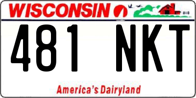 WI license plate 481NKT