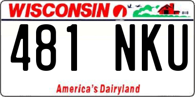 WI license plate 481NKU