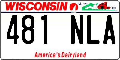 WI license plate 481NLA