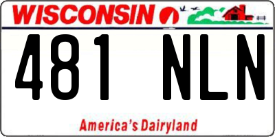 WI license plate 481NLN