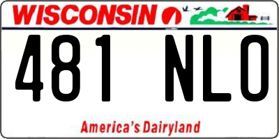 WI license plate 481NLO