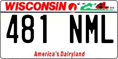 WI license plate 481NML