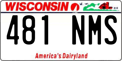 WI license plate 481NMS
