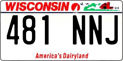 WI license plate 481NNJ