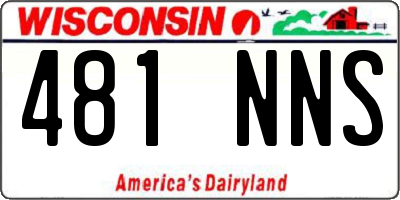 WI license plate 481NNS