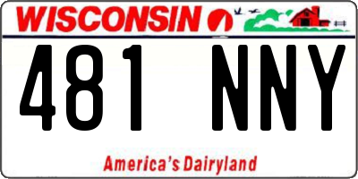 WI license plate 481NNY