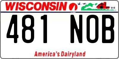 WI license plate 481NOB