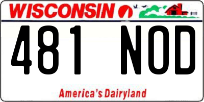 WI license plate 481NOD