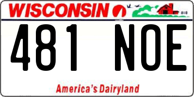 WI license plate 481NOE