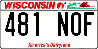 WI license plate 481NOF