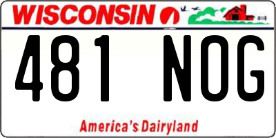 WI license plate 481NOG