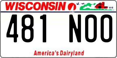 WI license plate 481NOO