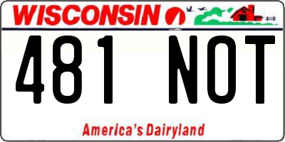 WI license plate 481NOT