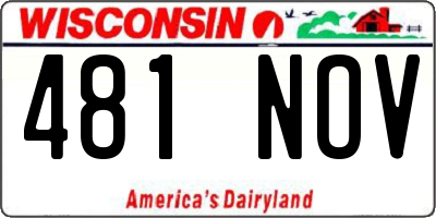 WI license plate 481NOV