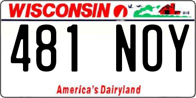 WI license plate 481NOY