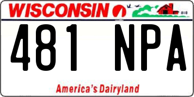WI license plate 481NPA
