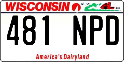 WI license plate 481NPD