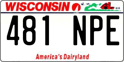 WI license plate 481NPE