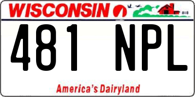 WI license plate 481NPL
