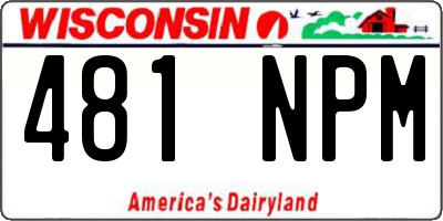 WI license plate 481NPM