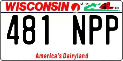 WI license plate 481NPP