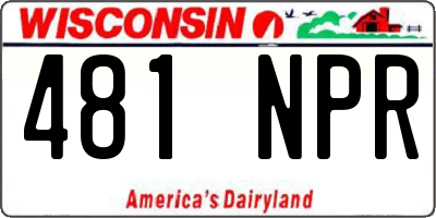 WI license plate 481NPR