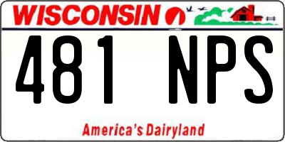 WI license plate 481NPS