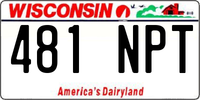 WI license plate 481NPT