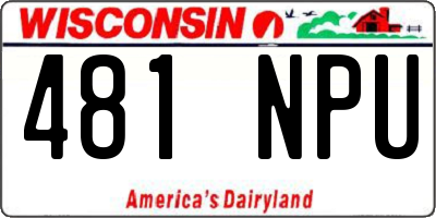 WI license plate 481NPU