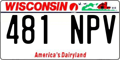 WI license plate 481NPV