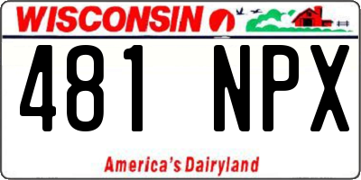 WI license plate 481NPX