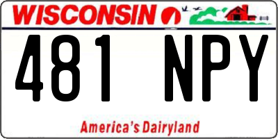 WI license plate 481NPY